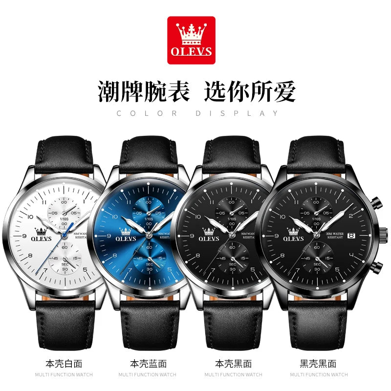 OLEVS 2880 Mens Watch Classic Original Multifunctional Quartz Watch Waterproof Luminous Date Watches For Men Box Gift