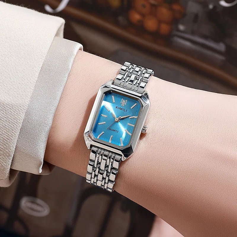 Elegant Rectangle Luxury Ladies Quartz Watch Stainless Steel Strap Women Wristwatch Reloj Mujer Relogio Feminino Female Gift