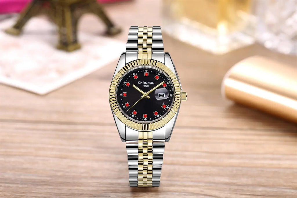 Luxury Brand New Women's Wristwatch Elegant Quartz Watch 32mm Ladies Fashion Waterproof Watches Stainless Steel Rhinestone Clock