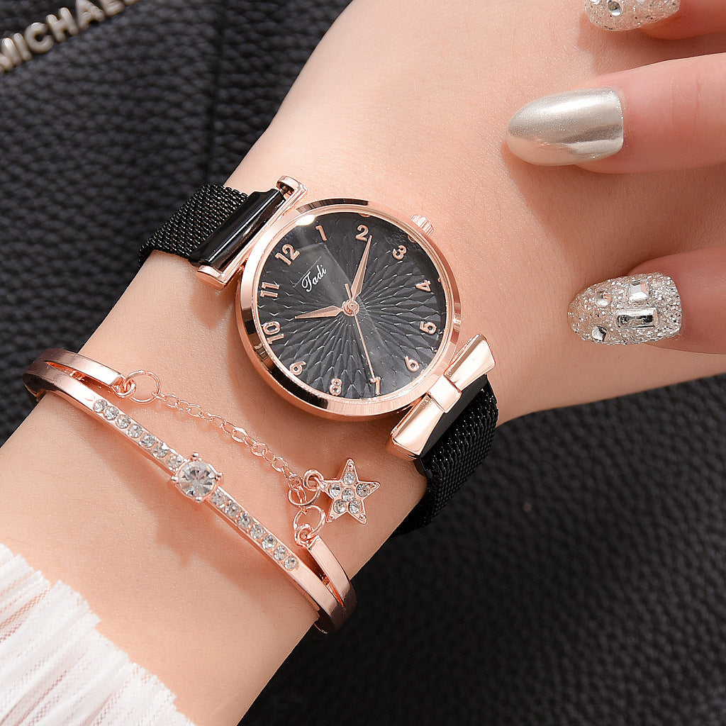 Women Bracelet Set Quartz Watches For Women Rose Gold Magnetic Watch Ladies Pink Dial Wrist Watch Clock Female Relogio Feminino