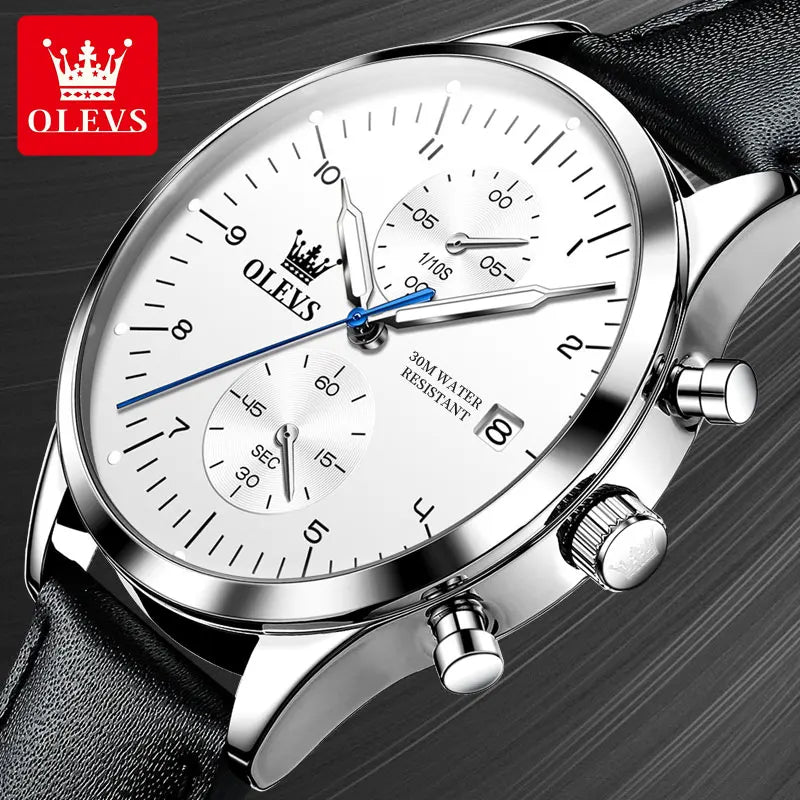 OLEVS 2880 Mens Watch Classic Original Multifunctional Quartz Watch Waterproof Luminous Date Watches For Men Box Gift