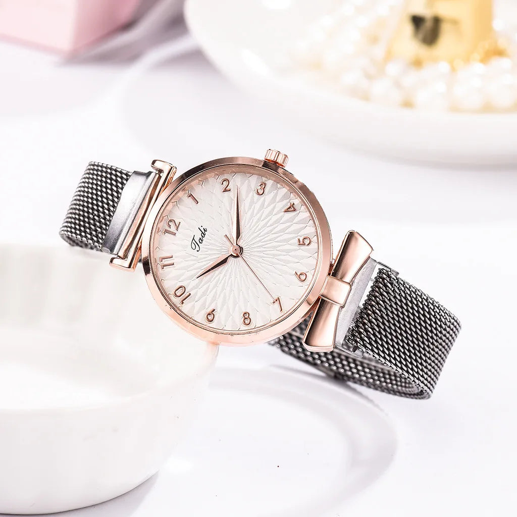 Women Bracelet Set Quartz Watches For Women Rose Gold Magnetic Watch Ladies Pink Dial Wrist Watch Clock Female Relogio Feminino