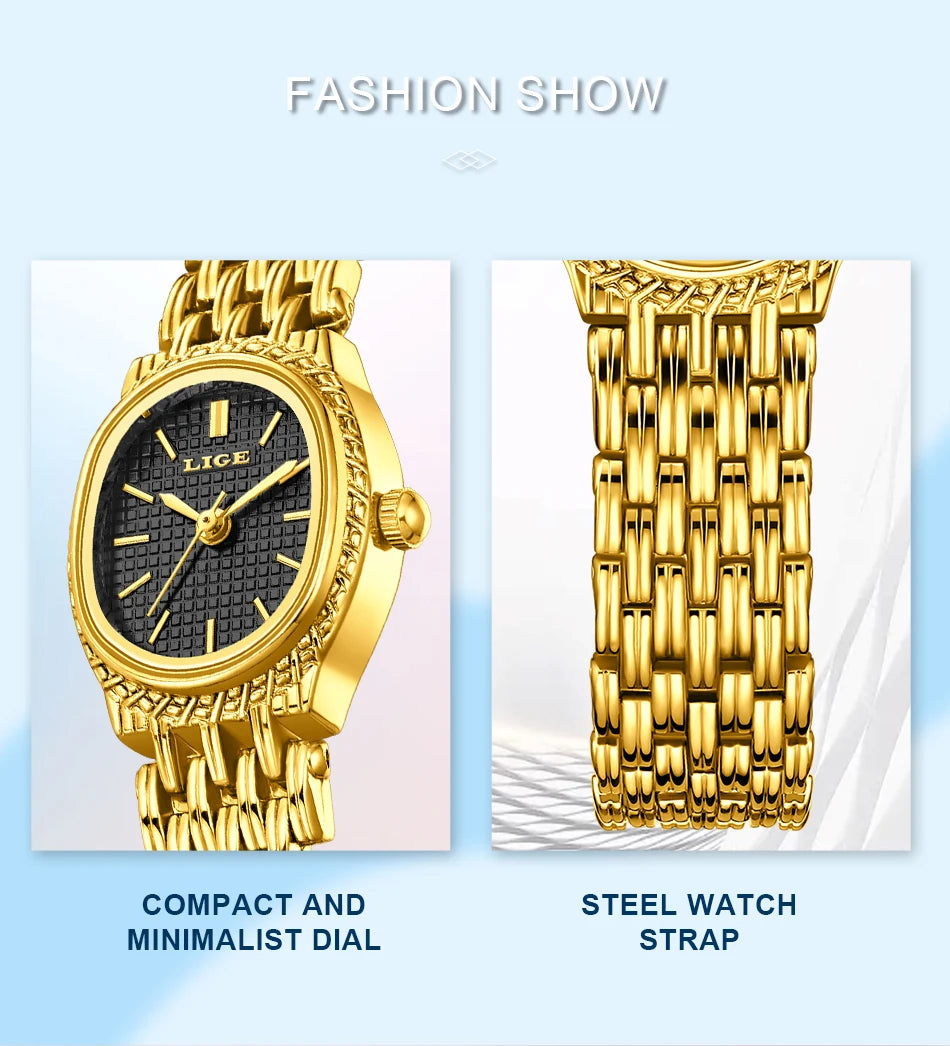 LIGE 2026 Elegant Quartz Woman Watch Classic Fashion Luxury Simple Dial Waterproof Ladies Bracelet Women's Wristwatch Clock Gift