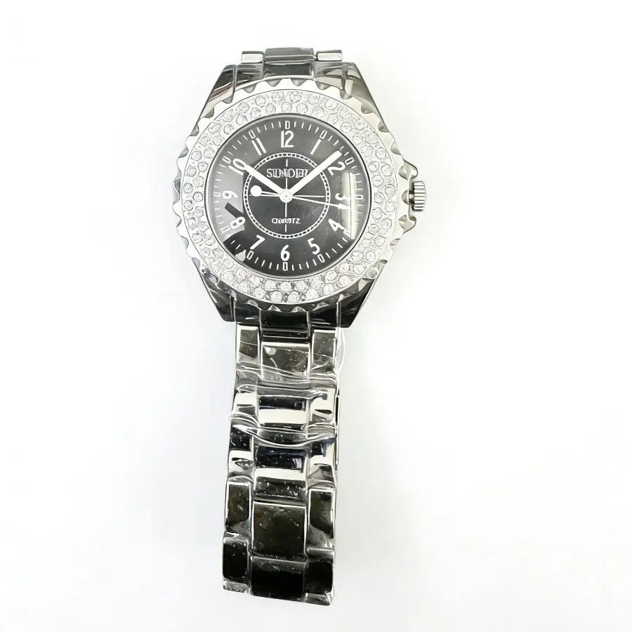 Promotion Item Fashion Women Rhinestone Quartz Wrist Watch Black Dial Nice Gift Ship With Tracking Number Wholesale Price