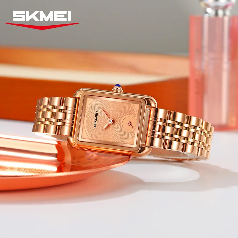 SKMEI 2670 Simple Fashion Elegant Rectangle Women Watches Analog Quartz Wristwatches Reloj Mujer Girls Clock Gift（Without Box）
