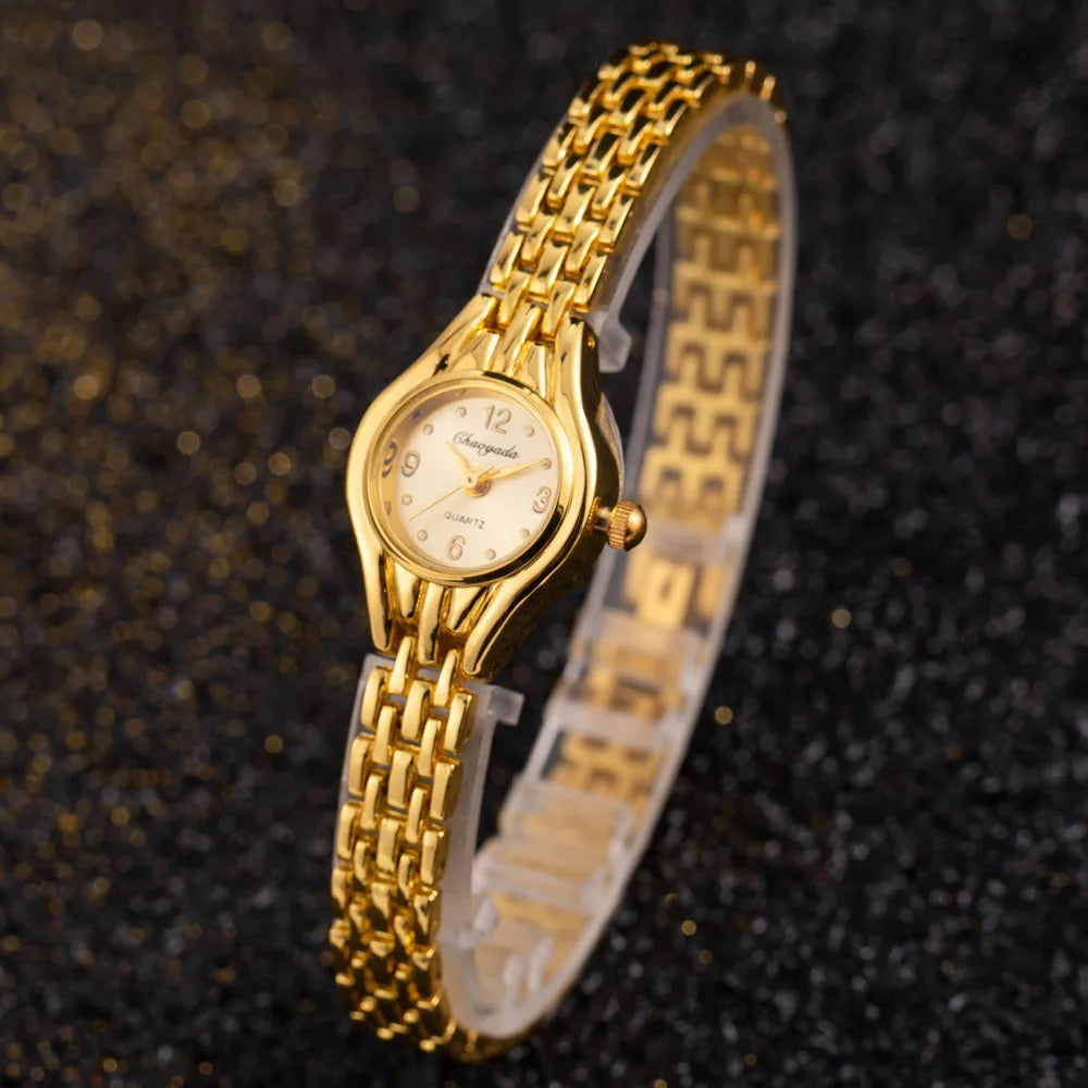 Gold Dial Elegant Quartz Bracelet Watch
