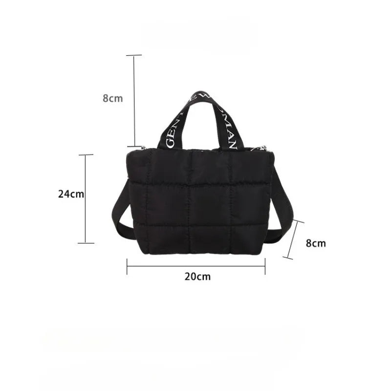 Quilted tote bag for women casual leisure handbag
