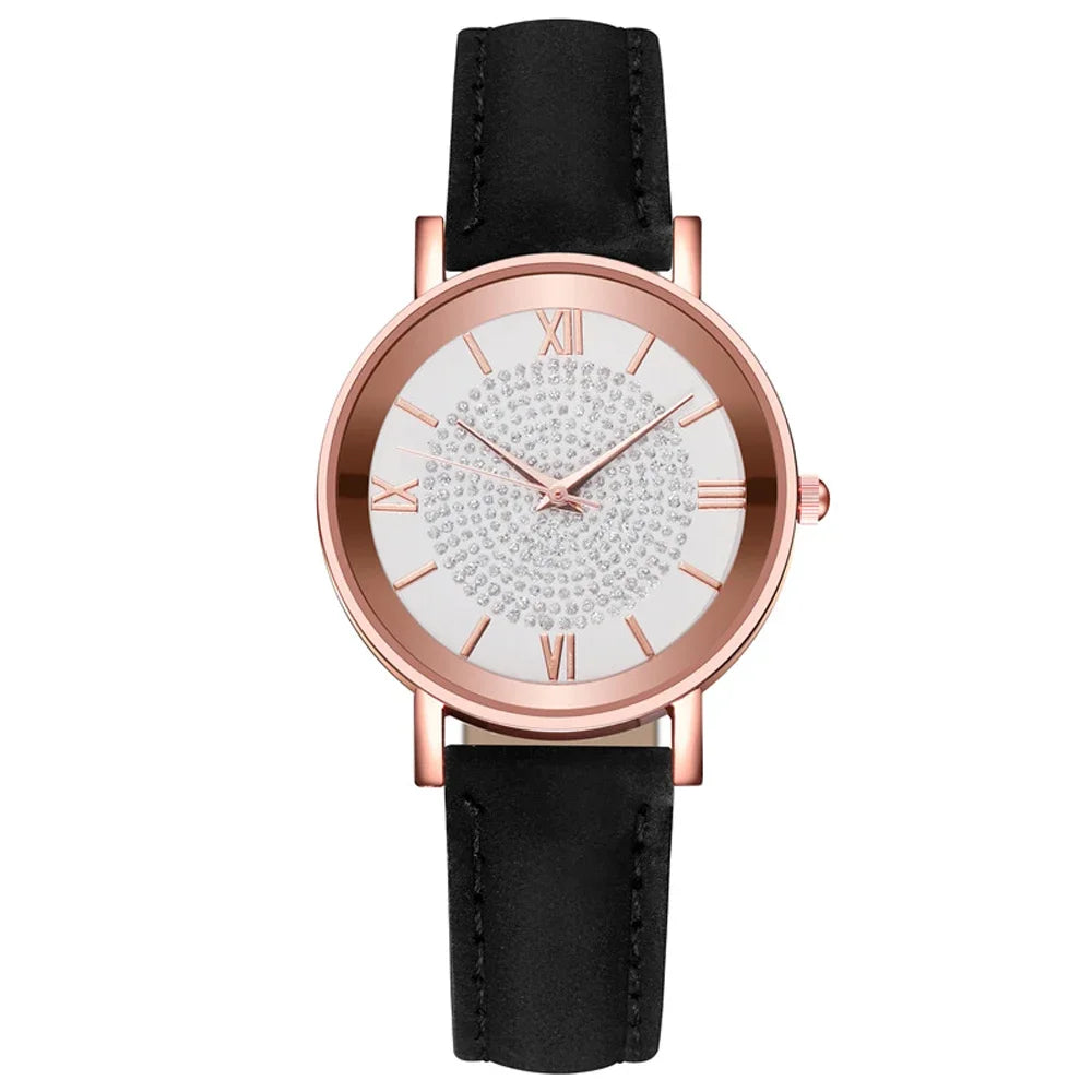2025 New Women Watch Luxury Female Quartz Wristwatch Leather Belt Dial Casual Fashion Bracelet Ladies Girls Clock Gifts