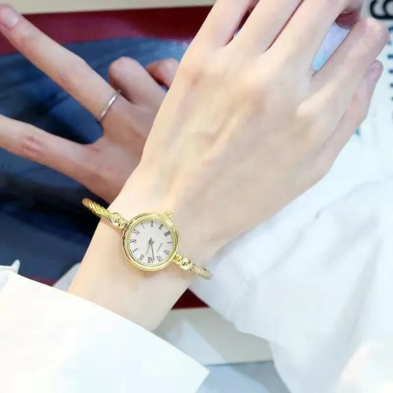 Fashion Bracelet Watches for Women Luxury Stainless Steel Retro Ladies Quartz Wristwatches Women Dress Clock 여자시계