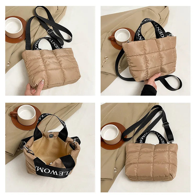 Quilted tote bag for women everyday tote handbag
