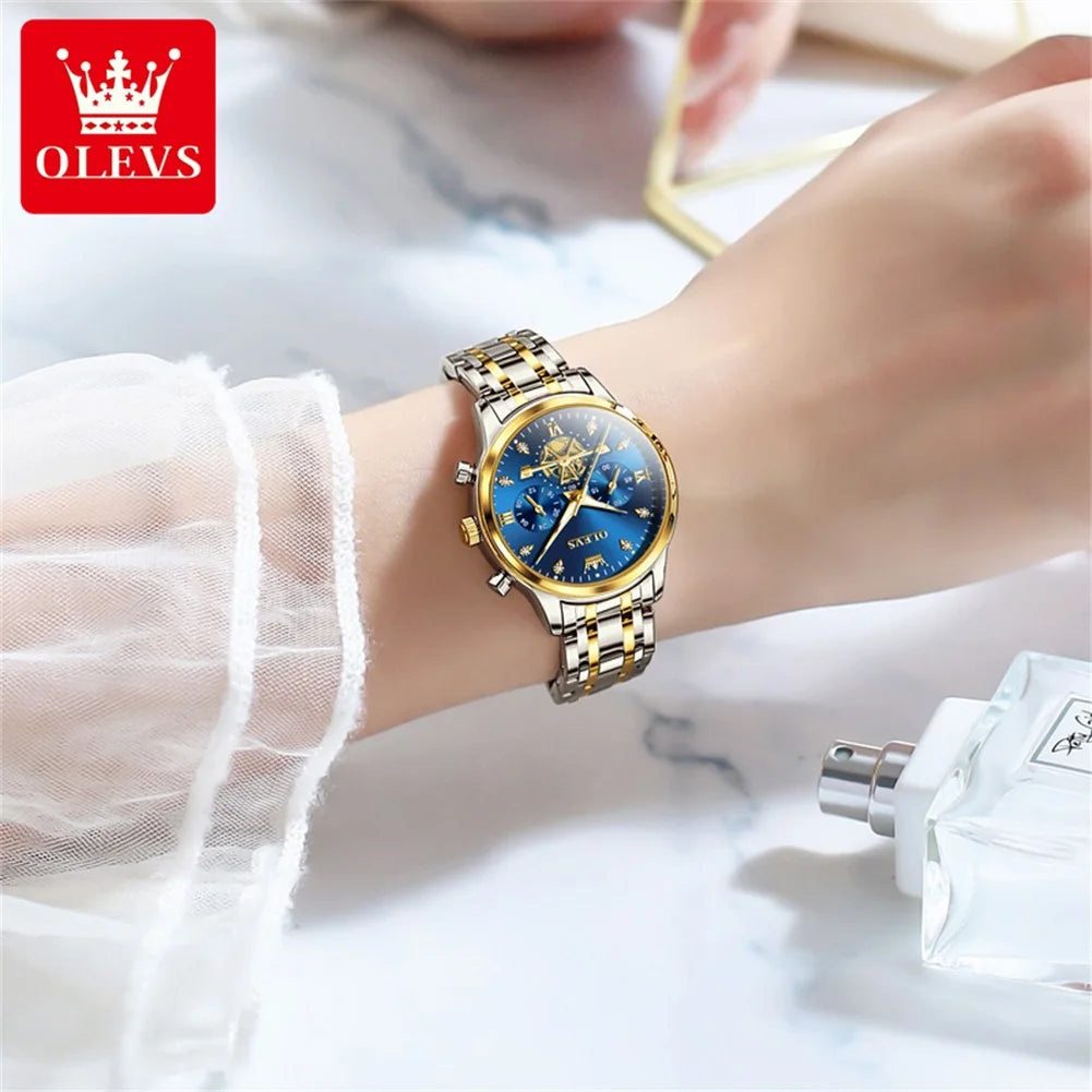 OLEVS 2897 Watches for Women Original Ladies Watch Waterproof Chronograph Sports Business Elegant Women's Quartz Wristwatches