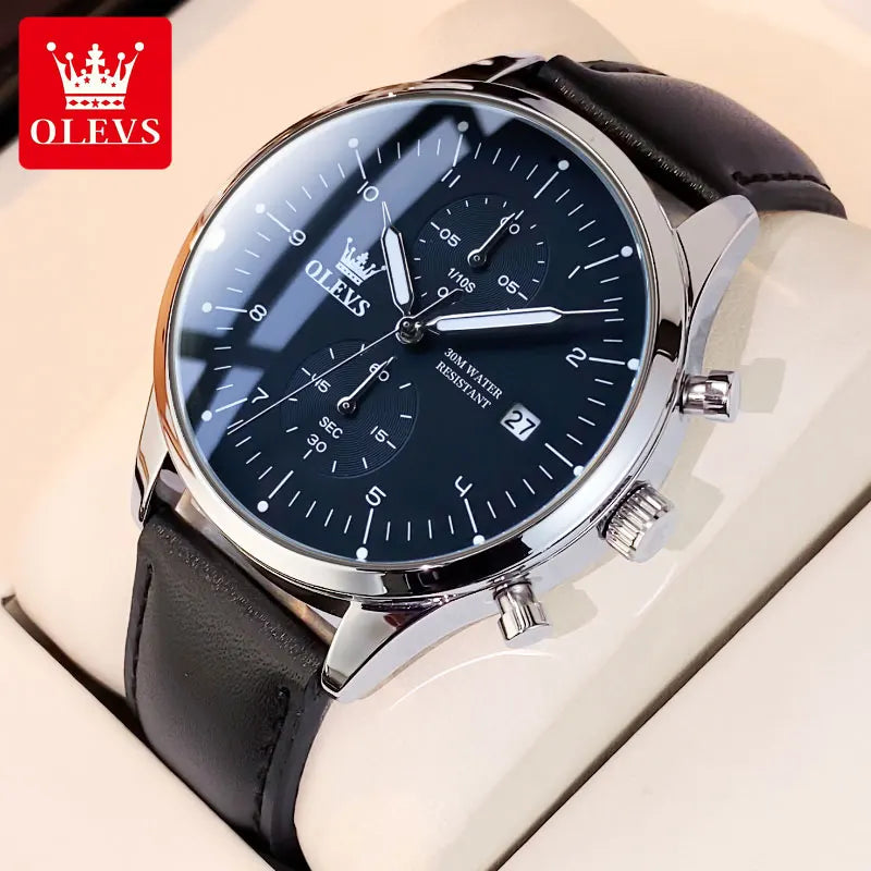 OLEVS 2880 Mens Watch Classic Original Multifunctional Quartz Watch Waterproof Luminous Date Watches For Men Box Gift
