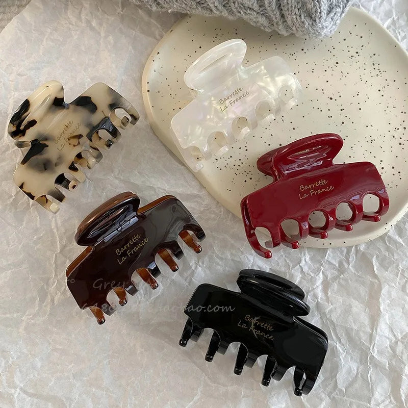 French Women's Hair Clips Elegant Acetate Hair Claw Medium Size Sweet Shark Clip Exquisite Korean Headwear Hairs Accessories