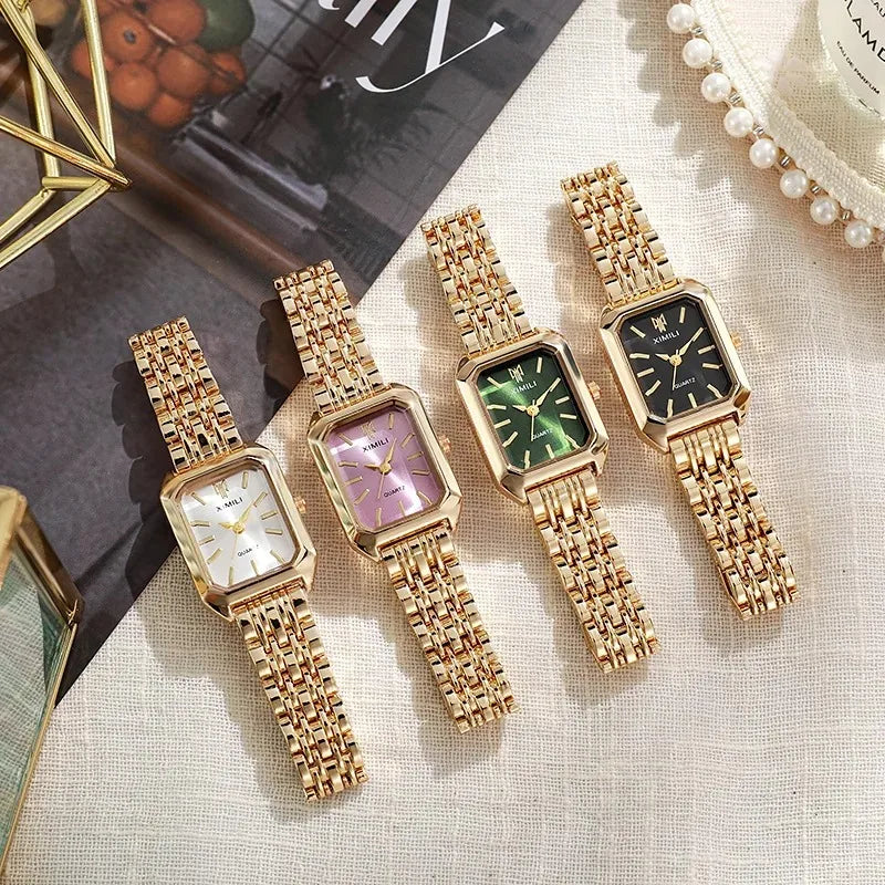 Elegant Rectangle Luxury Ladies Quartz Watch Stainless Steel Strap Women Wristwatch Reloj Mujer Relogio Feminino Female Gift
