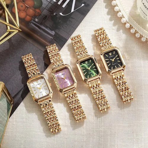 Elegant Rectangle Luxury Ladies Quartz Watch Stainless Steel Strap Women Wristwatch Reloj Mujer Relogio Feminino Female Gift