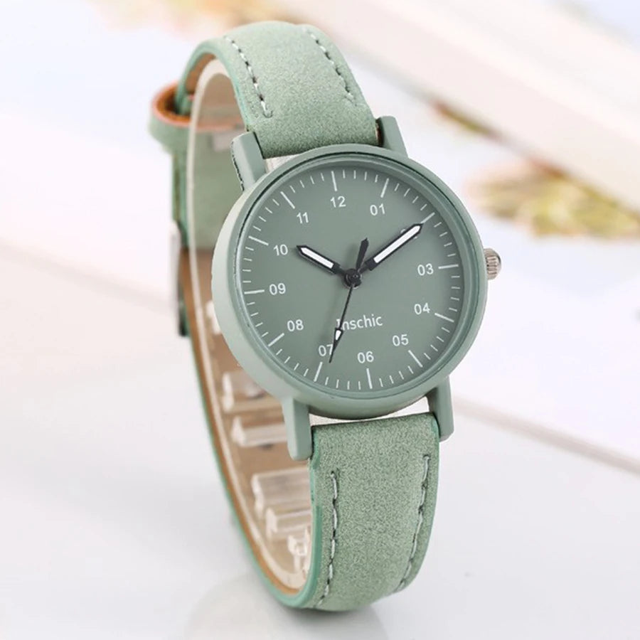 Women's Watch PU Leather Strap Bracelet Women Quartz Watches Small Round Dial Fashion Wristwatch for Ladies Girls