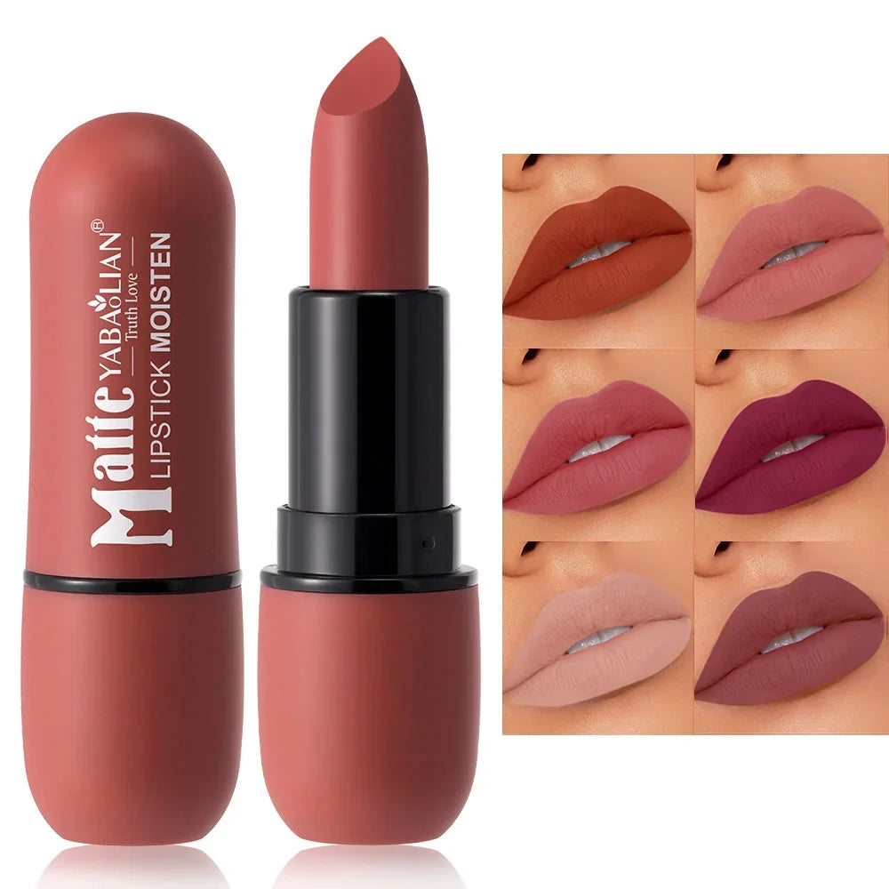 6-Color Matte Lipstick: Velvet Lip Color, Smooth, Waterproof, Long-Lasting Color Lip Makeup-1