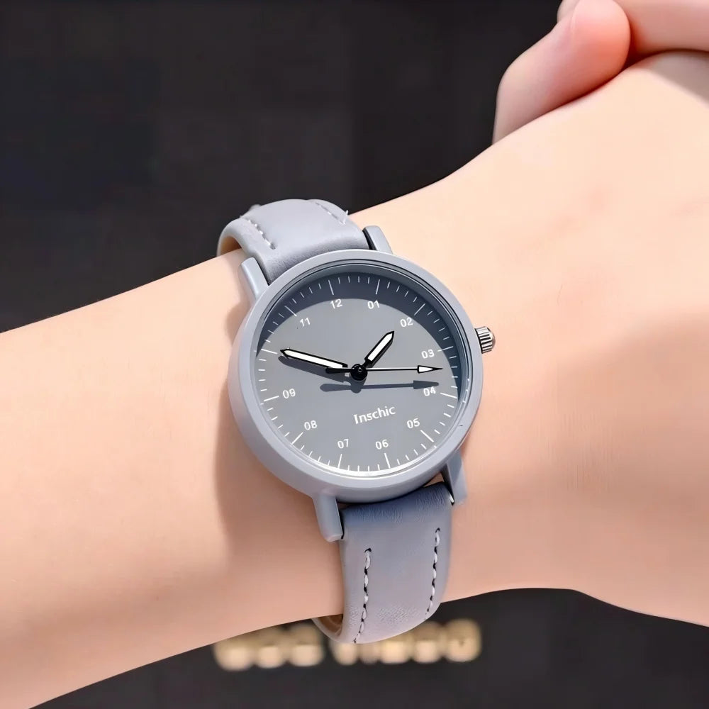 Women's Watch PU Leather Strap Bracelet Women Quartz Watches Small Round Dial Fashion Wristwatch for Ladies Girls