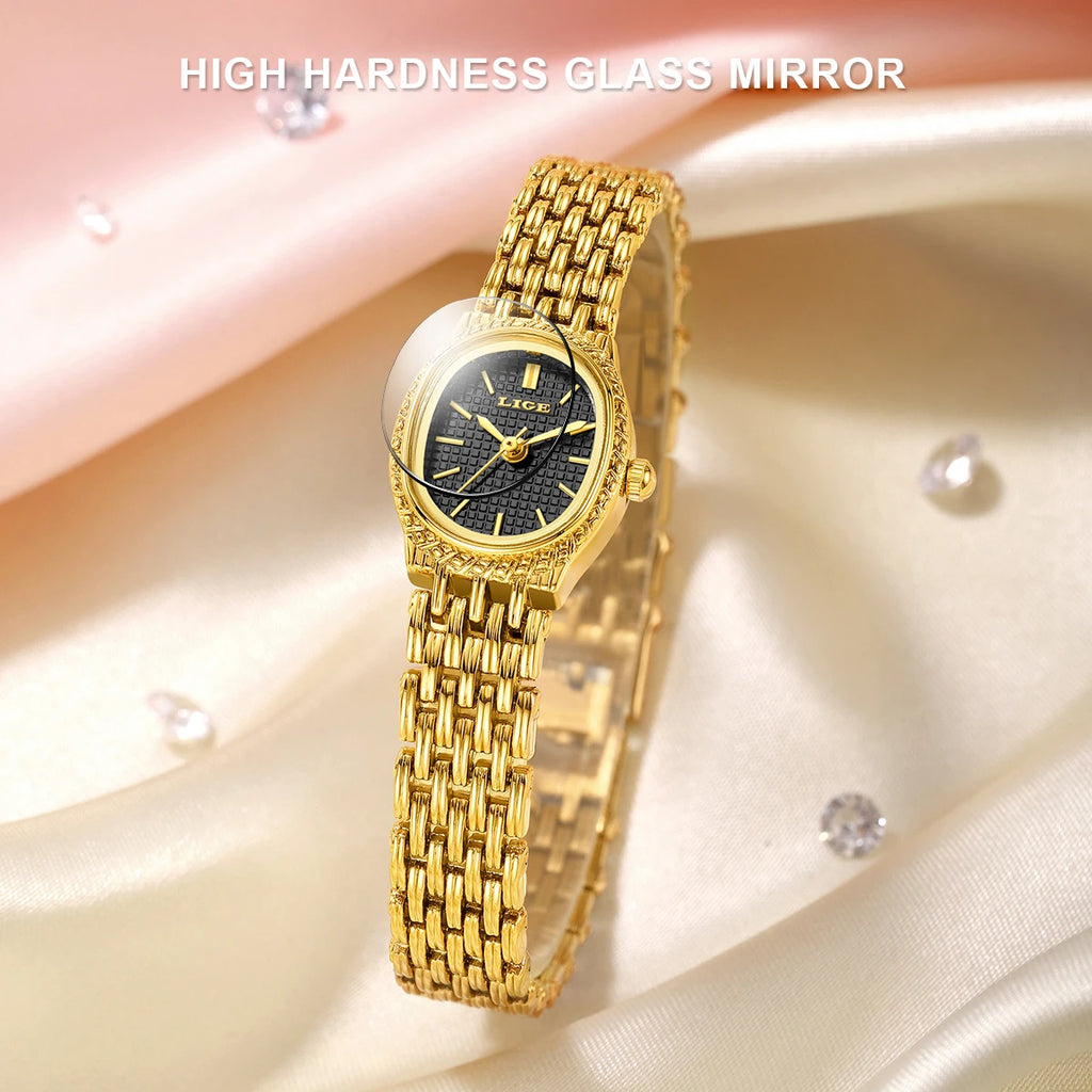LIGE 2026 Elegant Quartz Woman Watch Classic Fashion Luxury Simple Dial Waterproof Ladies Bracelet Women's Wristwatch Clock Gift