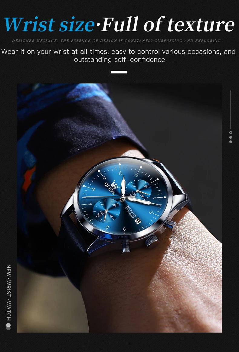 OLEVS 2880 Mens Watch Classic Original Multifunctional Quartz Watch Waterproof Luminous Date Watches For Men Box Gift