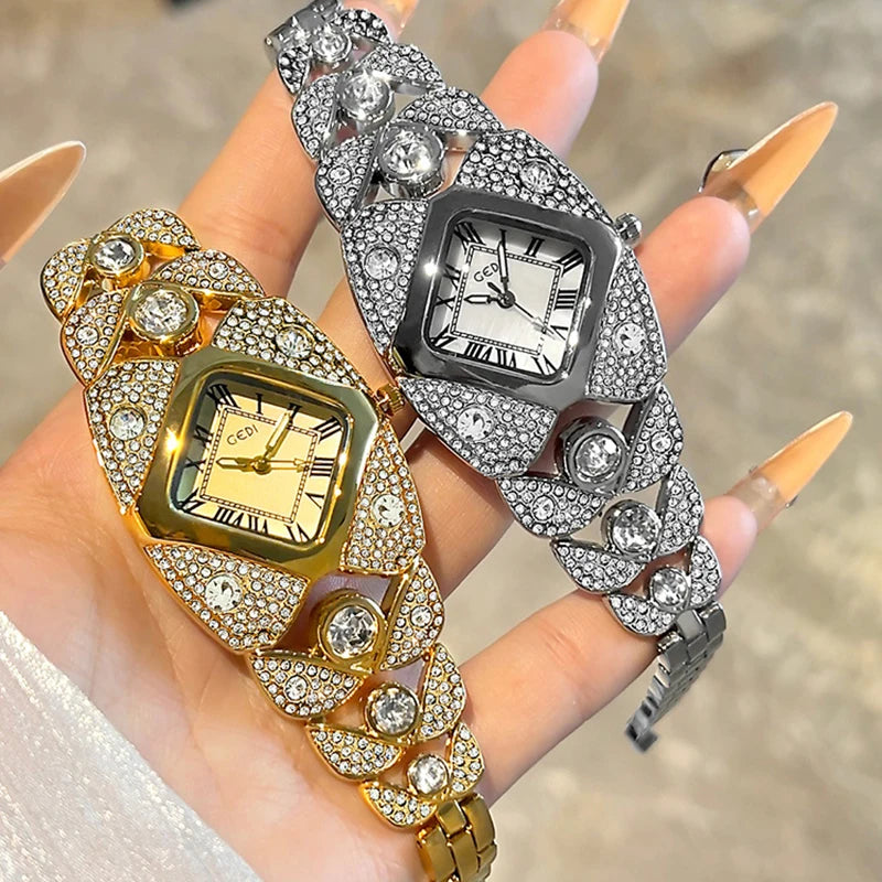 Elegant Rhinestone Ladies Bracelet Watch