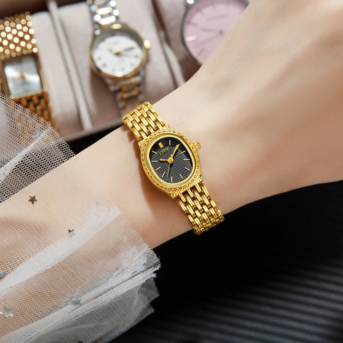 LIGE 2026 Elegant Quartz Woman Watch Classic Fashion Luxury Simple Dial Waterproof Ladies Bracelet Women's Wristwatch Clock Gift