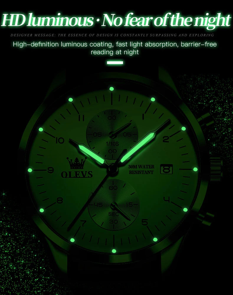 OLEVS 2880 Mens Watch Classic Original Multifunctional Quartz Watch Waterproof Luminous Date Watches For Men Box Gift