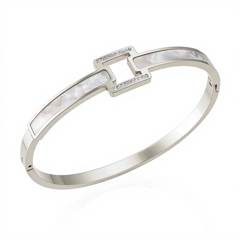 White shell cuff bracelet elegant women's jewelry