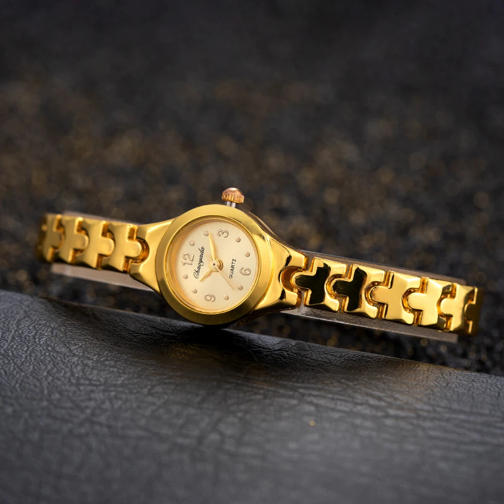 Gold Dial Elegant Quartz Bracelet Watch