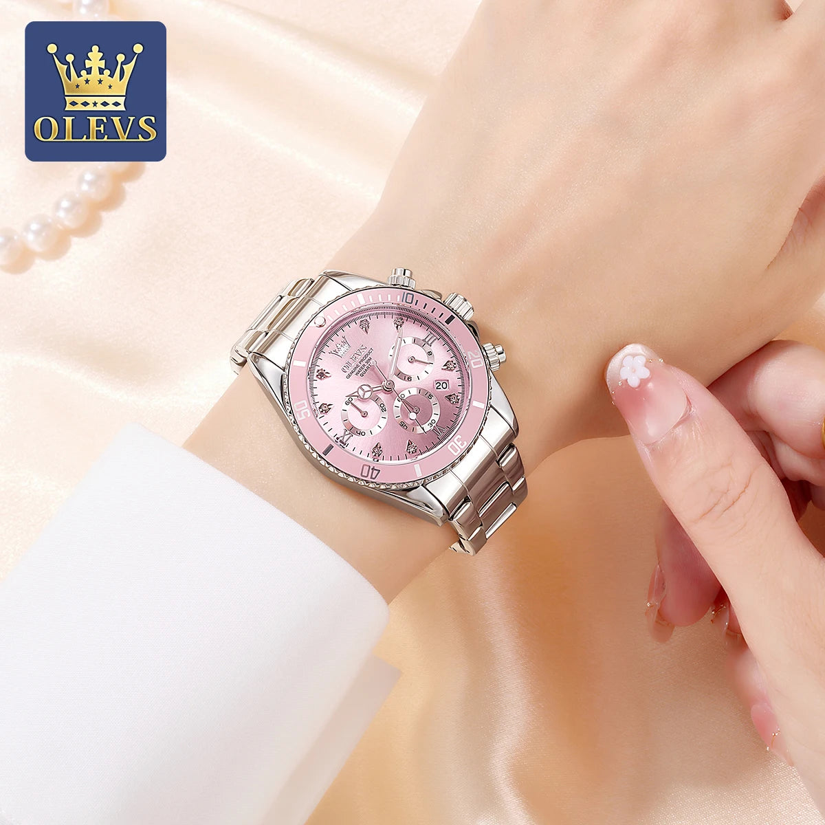 OLEVS 5632 Luxury Women Watch Original Quartz Watch Multi Functional HD Date Waterproof Luminous Chronograph Women Gift Watch