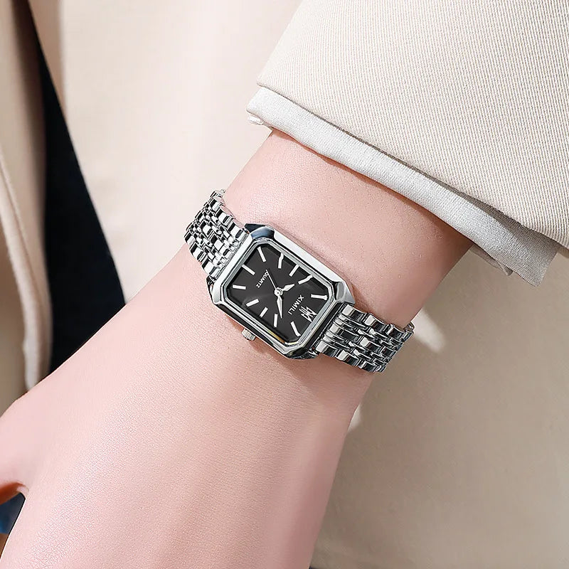 Elegant Rectangle Luxury Ladies Quartz Watch Stainless Steel Strap Women Wristwatch Reloj Mujer Relogio Feminino Female Gift