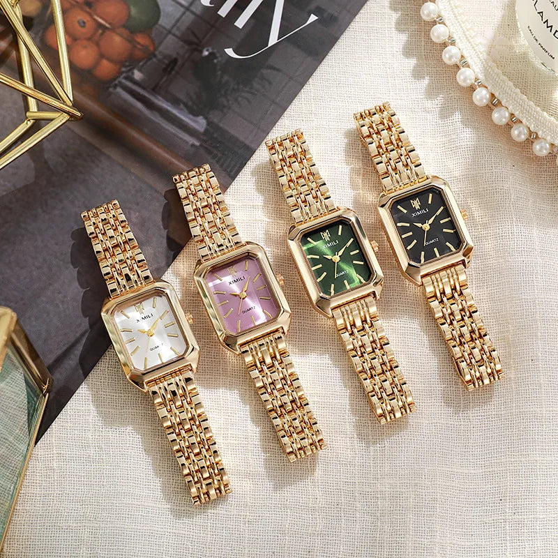 Elegant Rectangle Luxury Ladies Quartz Watch Stainless Steel Strap Women Wristwatch Reloj Mujer Relogio Feminino Female Gift