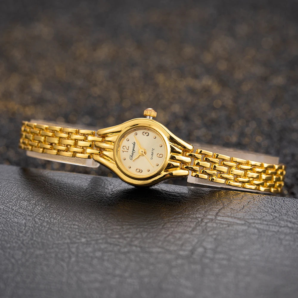 Gold Dial Elegant Quartz Bracelet Watch