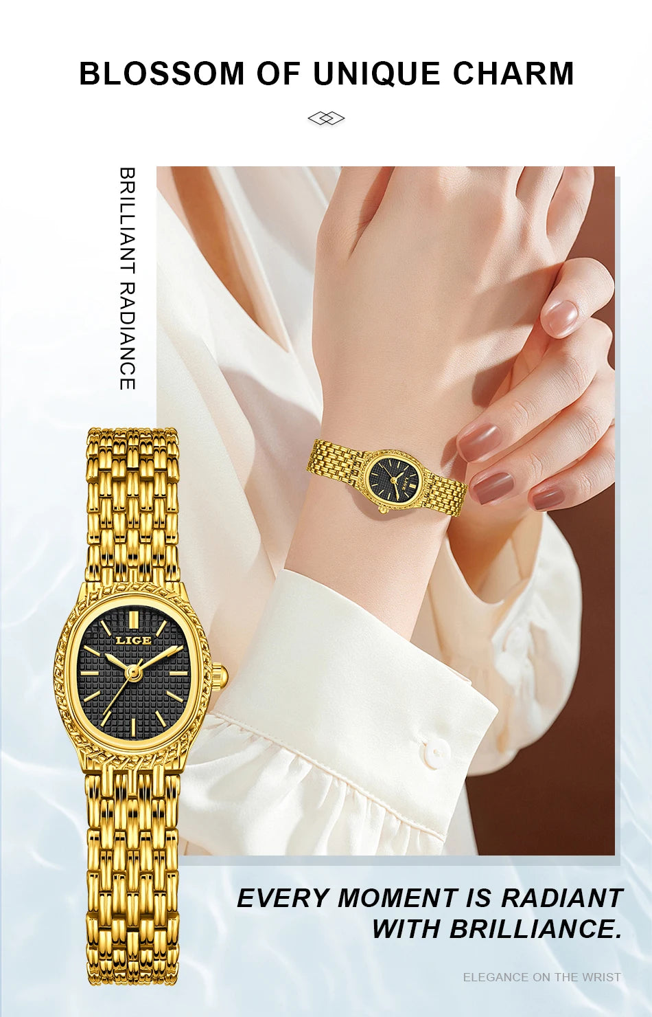 LIGE 2026 Elegant Quartz Woman Watch Classic Fashion Luxury Simple Dial Waterproof Ladies Bracelet Women's Wristwatch Clock Gift