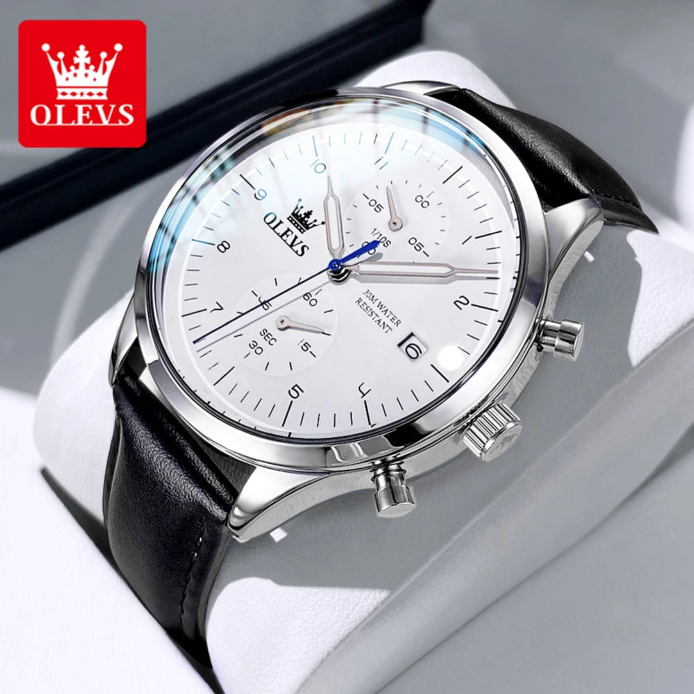OLEVS 2880 Mens Watch Classic Original Multifunctional Quartz Watch Waterproof Luminous Date Watches For Men Box Gift
