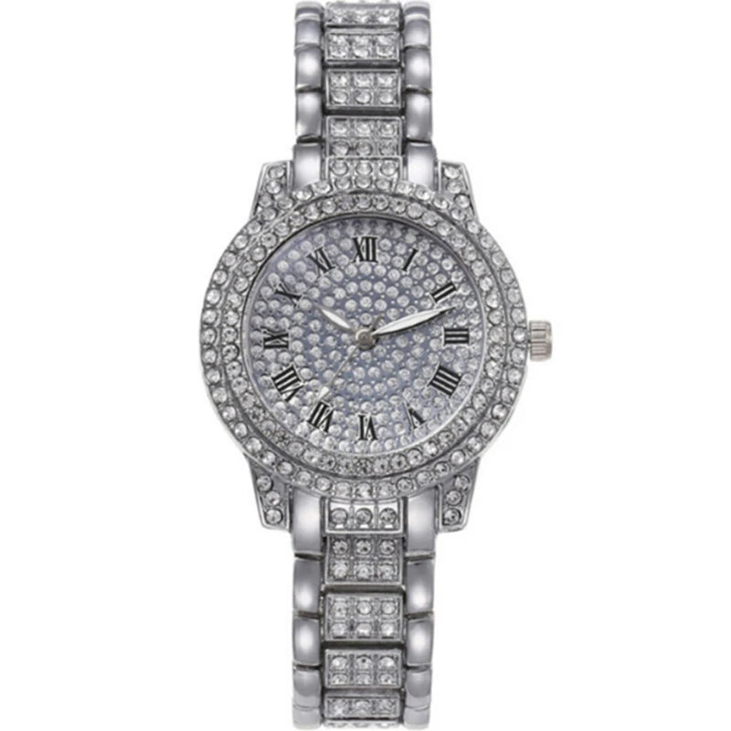 6Pcs Women's Rhinestone Quartz Watch Set Fashion Wrist Watch & Jewelry Set Gift