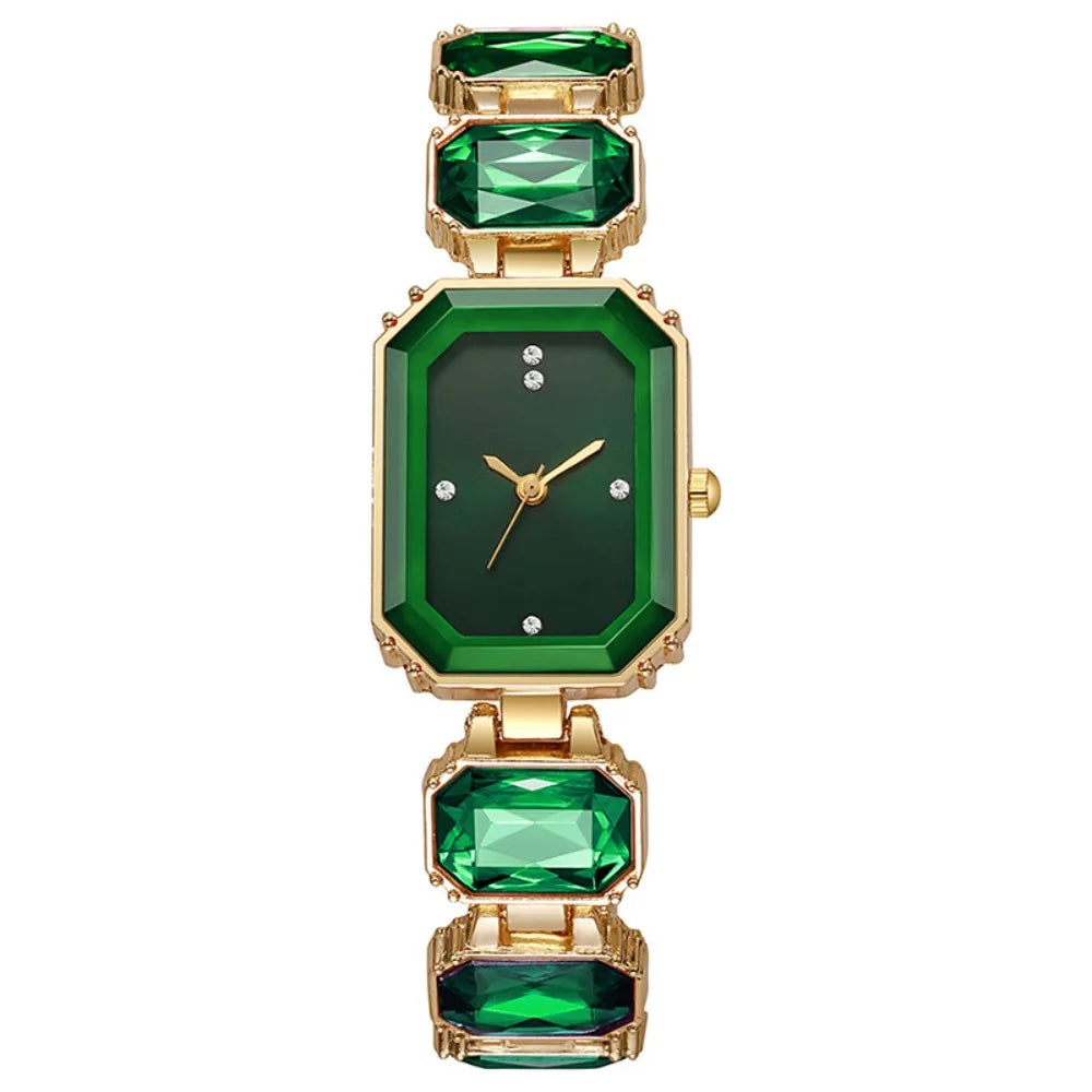 Rhinestone Quartz Watches Diamond Studded Watch Strap with Adjustable Bracelet Women Wristwatch Square Shaped Watch Women Girl