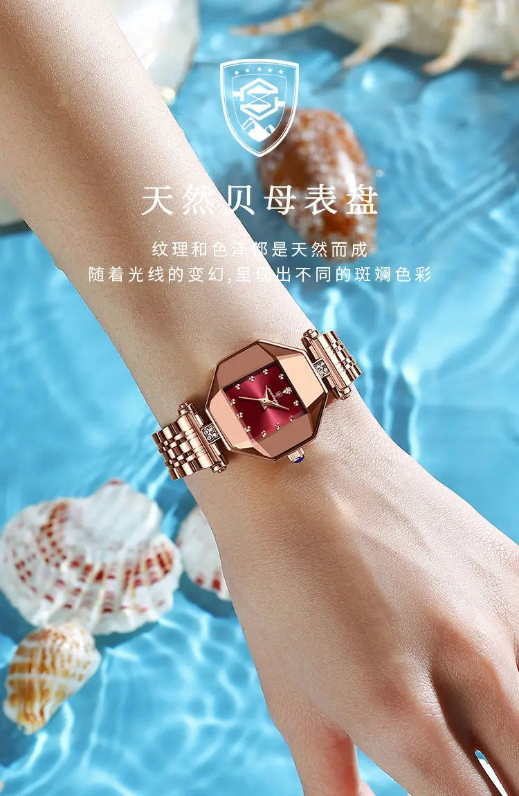 Women Quartz Watch Leather Steel Watch Rhinestone Ladies Bracelet Watch Casual Wristwatch Clock Relogio Feminino