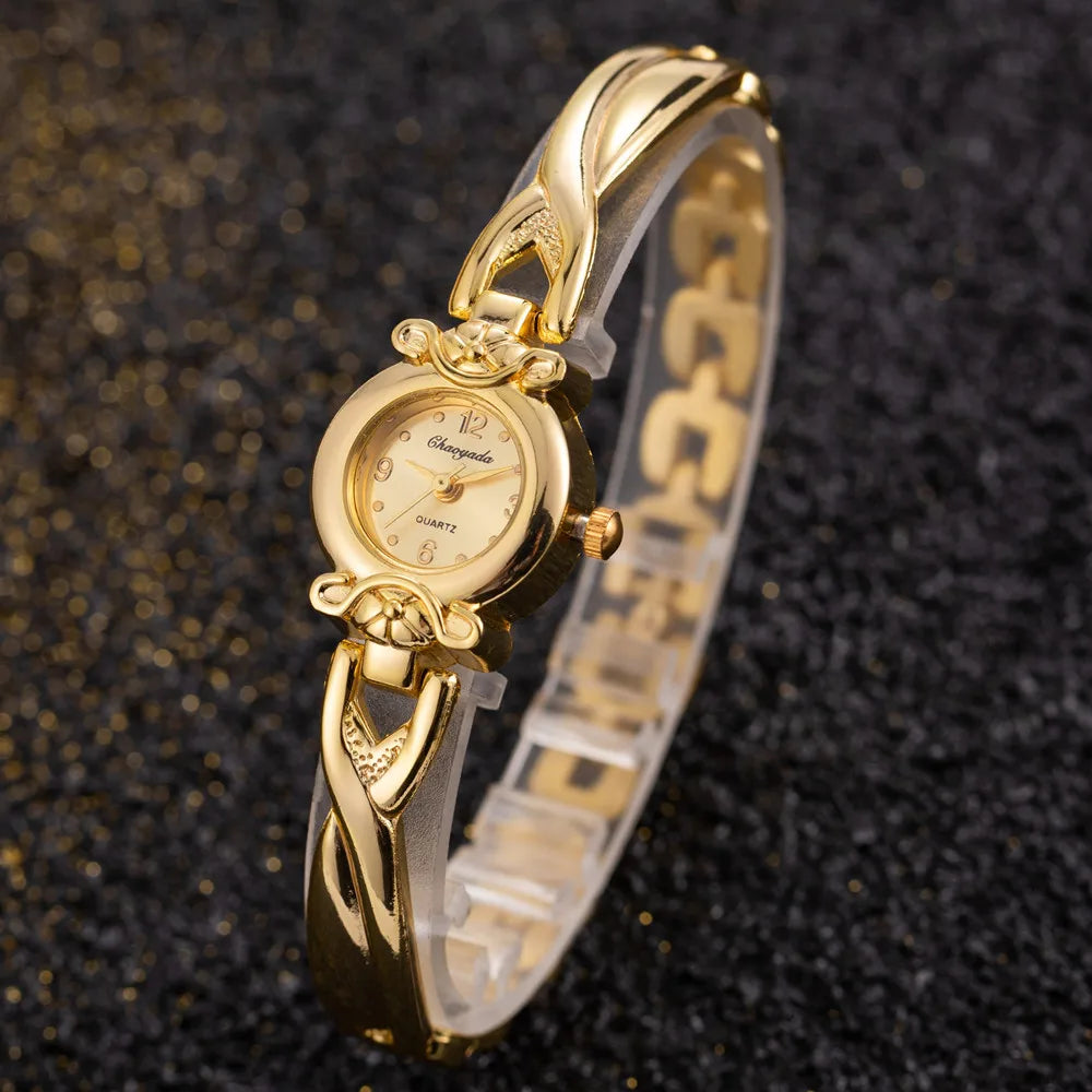 Gold Dial Elegant Quartz Bracelet Watch