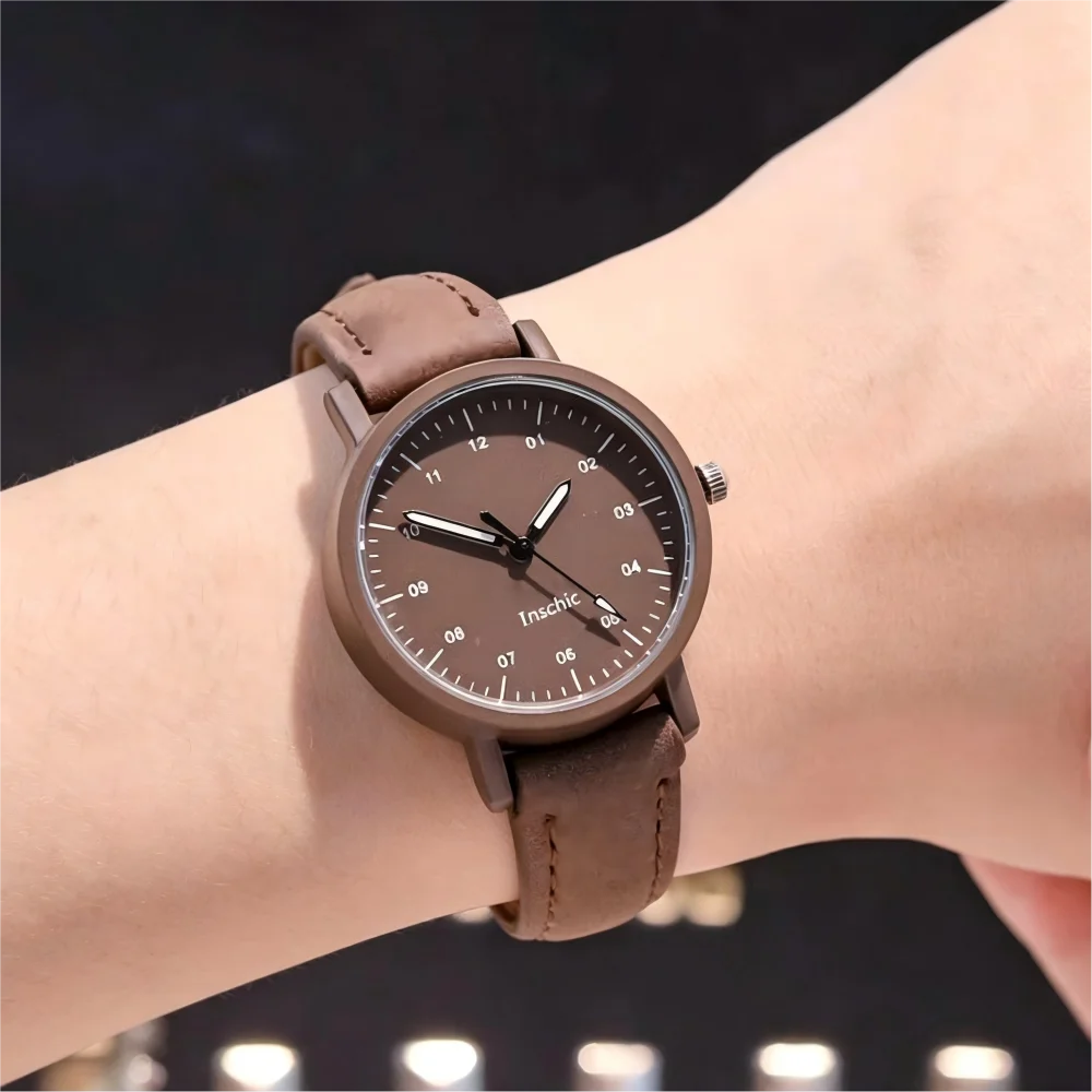 Women's Watch PU Leather Strap Bracelet Women Quartz Watches Small Round Dial Fashion Wristwatch for Ladies Girls