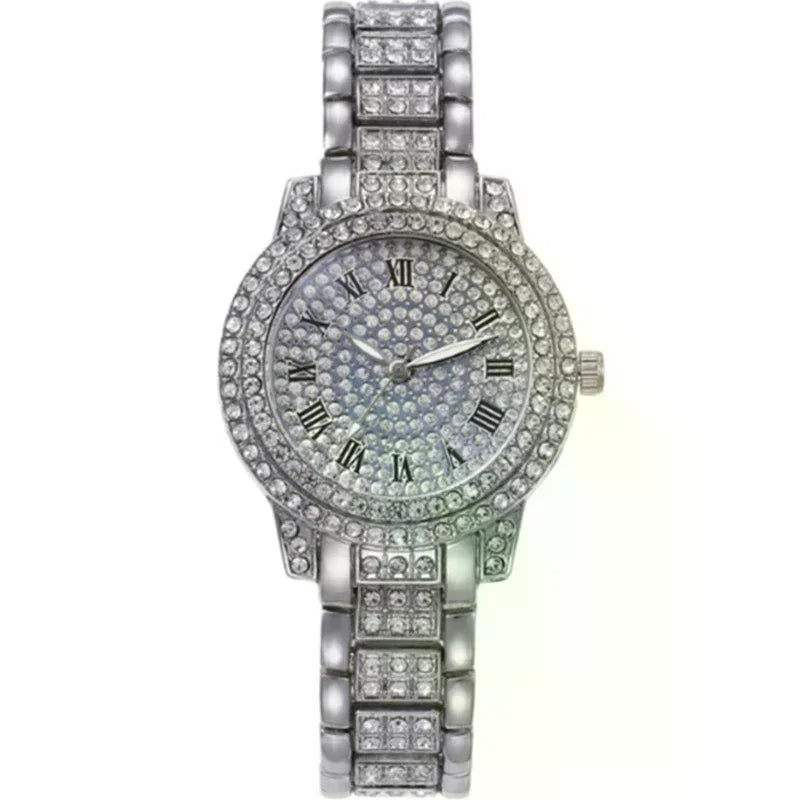 6Pcs Women's Rhinestone Quartz Watch Set Fashion Wrist Watch & Jewelry Set Gift