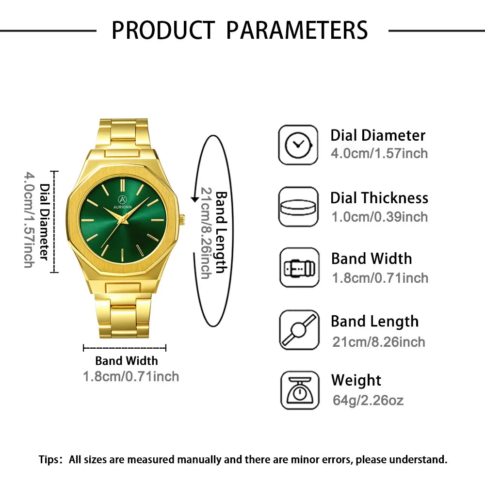 2Pcs Men's Fashion Watch Set, Easter, Christmas, New Year's Day, Halloween, Ramadan, Gifts for Friends and Family.