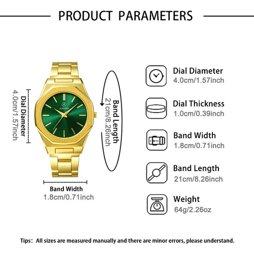 2Pcs Men's Fashion Watch Set, Easter, Christmas, New Year's Day, Halloween, Ramadan, Gifts for Friends and Family.
