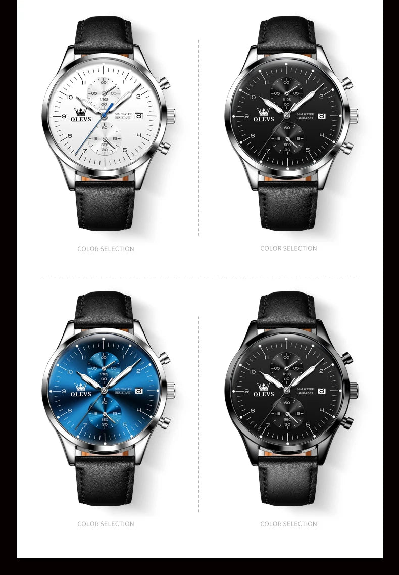 OLEVS 2880 Mens Watch Classic Original Multifunctional Quartz Watch Waterproof Luminous Date Watches For Men Box Gift