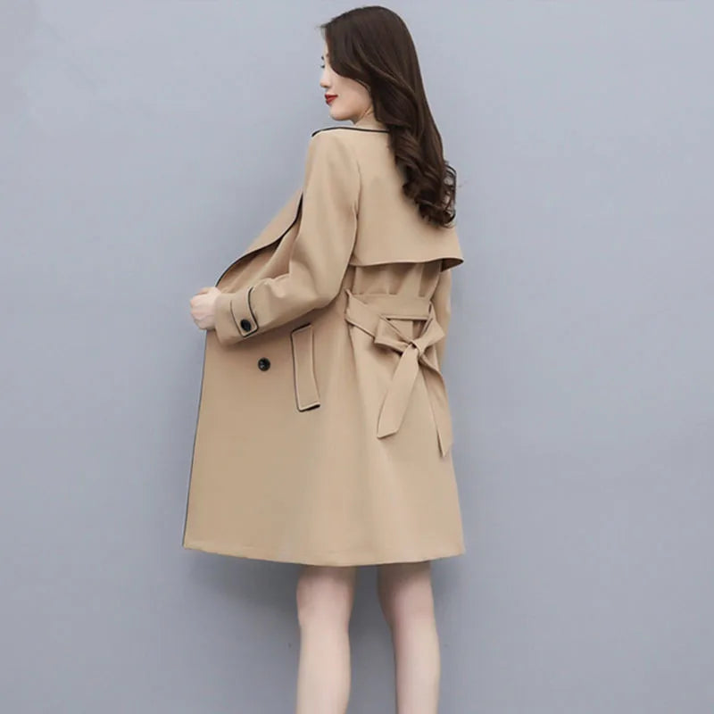 Women's Double Breasted Trench Coat with Belt