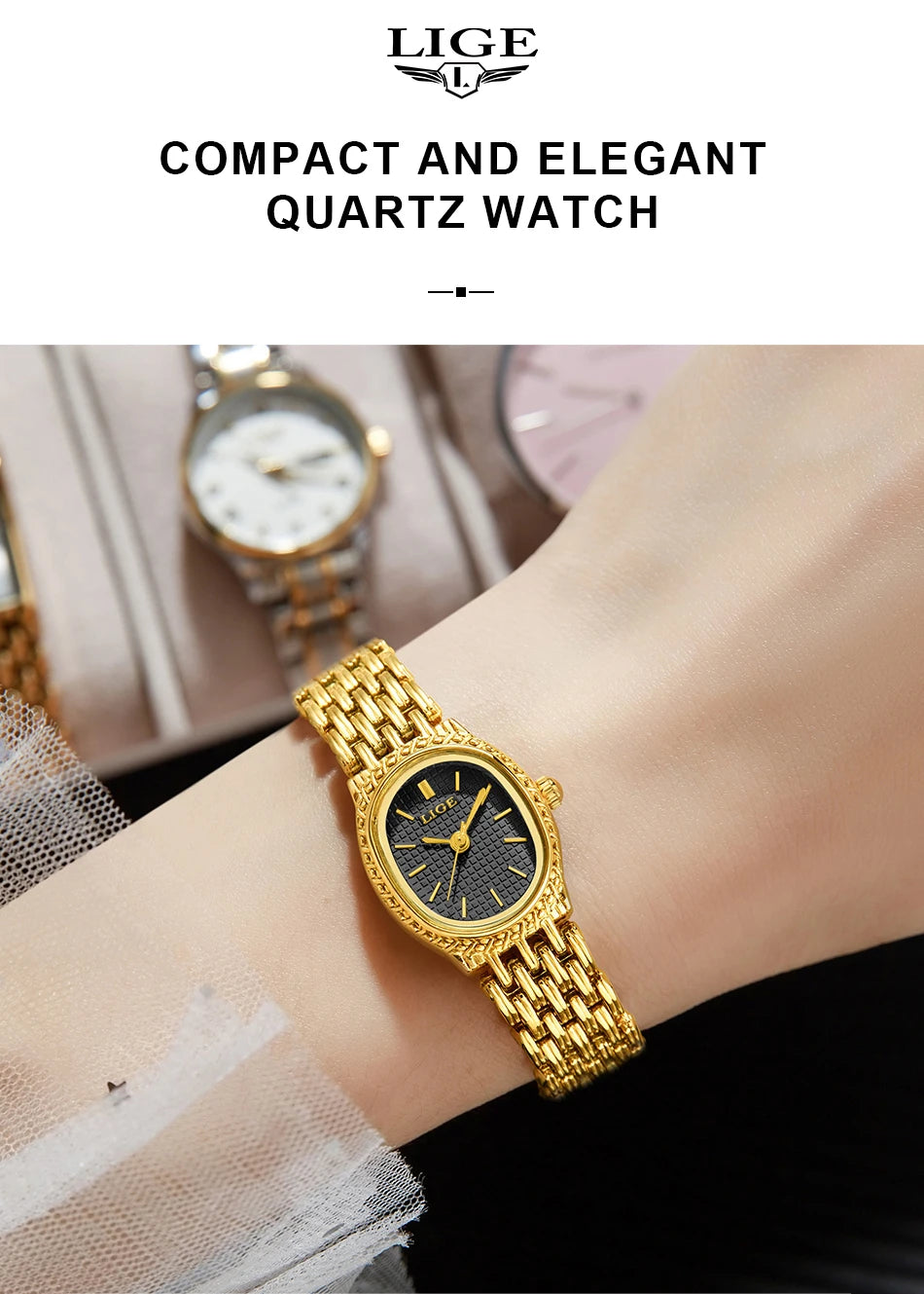 LIGE 2026 Elegant Quartz Woman Watch Classic Fashion Luxury Simple Dial Waterproof Ladies Bracelet Women's Wristwatch Clock Gift