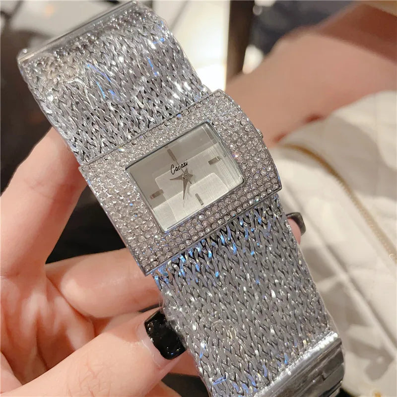 Gold Quartz Women's Watch Luxury Fashion Large Dial Water Resistant Dress Bracelet Ladies Wristwatches Reloj Mujer