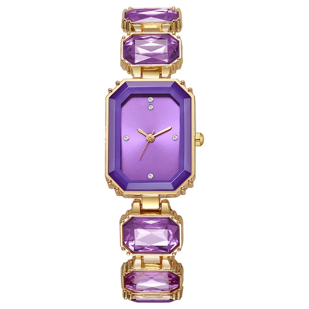 Rhinestone Quartz Watches Diamond Studded Watch Strap with Adjustable Bracelet Women Wristwatch Square Shaped Watch Women Girl