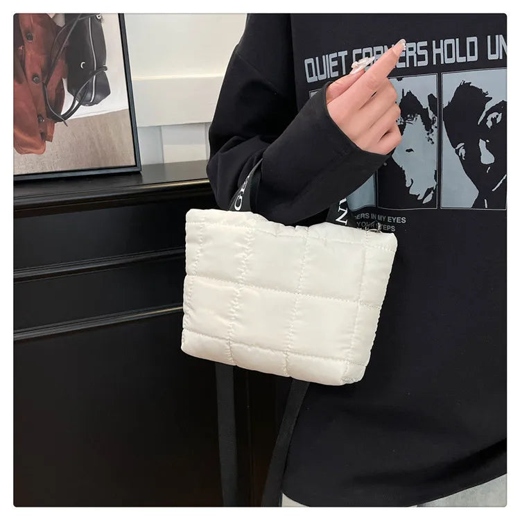 Quilted tote bag for women cotton shopping bag