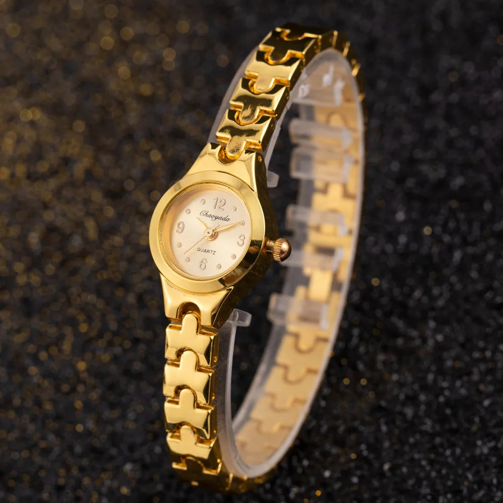 Gold Dial Elegant Quartz Bracelet Watch